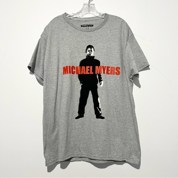 John Carpenter's Halloween Michael Myers Gray Front Graphic T-shirt Unisex Sz L - Picture 1 of 6
